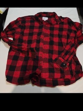 Saddlebred men's 2X tall red plaid button shirt #02